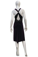 Load image into Gallery viewer, Purple Velvet Tango Dress With Floral Lace (M)