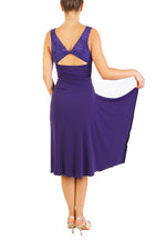 Load image into Gallery viewer, Purple Tango Dress with Right Side Draping