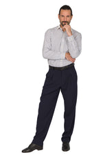 Load image into Gallery viewer, Dark Blue Tango Pants With Front &amp; Back Pleat