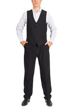 Load image into Gallery viewer, Men&#39;s Plain Black Tango Vest With Satin Back