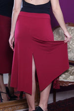 Load image into Gallery viewer, conDiva Burgundy Tango Skirt with Left-side Lace Details