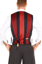 Load image into Gallery viewer, Men&#39;s Thin Striped Black Tango Vest With Satin Back