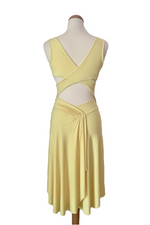 Load image into Gallery viewer, Yellow Crisscross Dress with Back Draping