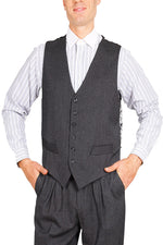 Load image into Gallery viewer, Men&#39;s Dark Gray Tango Vest With Black&amp;White Satin Back