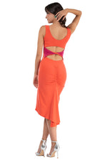 Load image into Gallery viewer, Coral Fishtail Tango Dress With Twisted Back