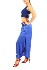 Load image into Gallery viewer, Electric Blue Satin Tango Pants For Milonga