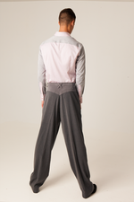 Load image into Gallery viewer, Grey Tango Pants With Four Pleats And Decorative Back Waistline
