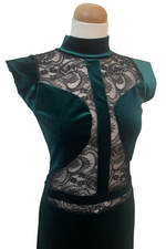 Load image into Gallery viewer, Petra Velvet And Lace Tango Dress
