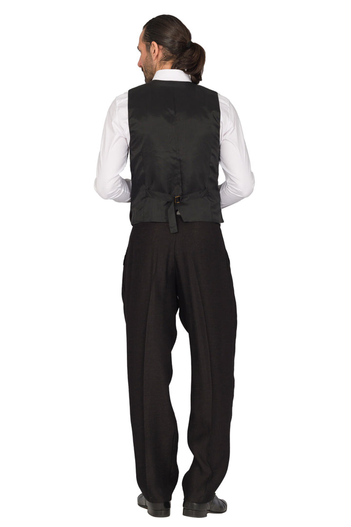 Black Shiny Linen Men's Tango Outfit