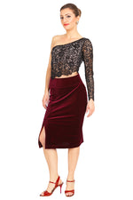 Load image into Gallery viewer, One-shoulder Black Lace Tango Top
