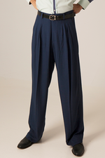 Load image into Gallery viewer, Blue Viscose Tango Pants With Four Pleats