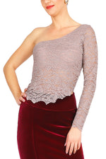 Load image into Gallery viewer, One-shoulder Lace Milonga Top
