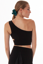 Load image into Gallery viewer, One Shoulder Crop Top With Side Cutout
