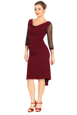 Load image into Gallery viewer, Burgundy Tango Top With Tulle Sleeves