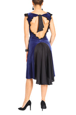 Load image into Gallery viewer, Electric Blue Velvet Argentine Tango Dress