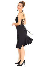 Load image into Gallery viewer, Black Lace-up Milonga Dress

