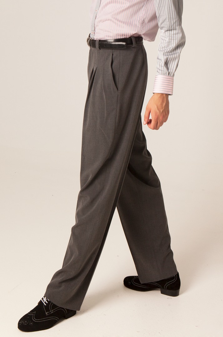 Gray Tango Pants With Three Pleats