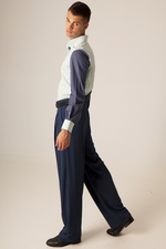 Load image into Gallery viewer, Blue Viscose Tango Pants With Four Pleats
