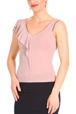 Load image into Gallery viewer, Nude Pink Jersey Tango Top with Ruffles
