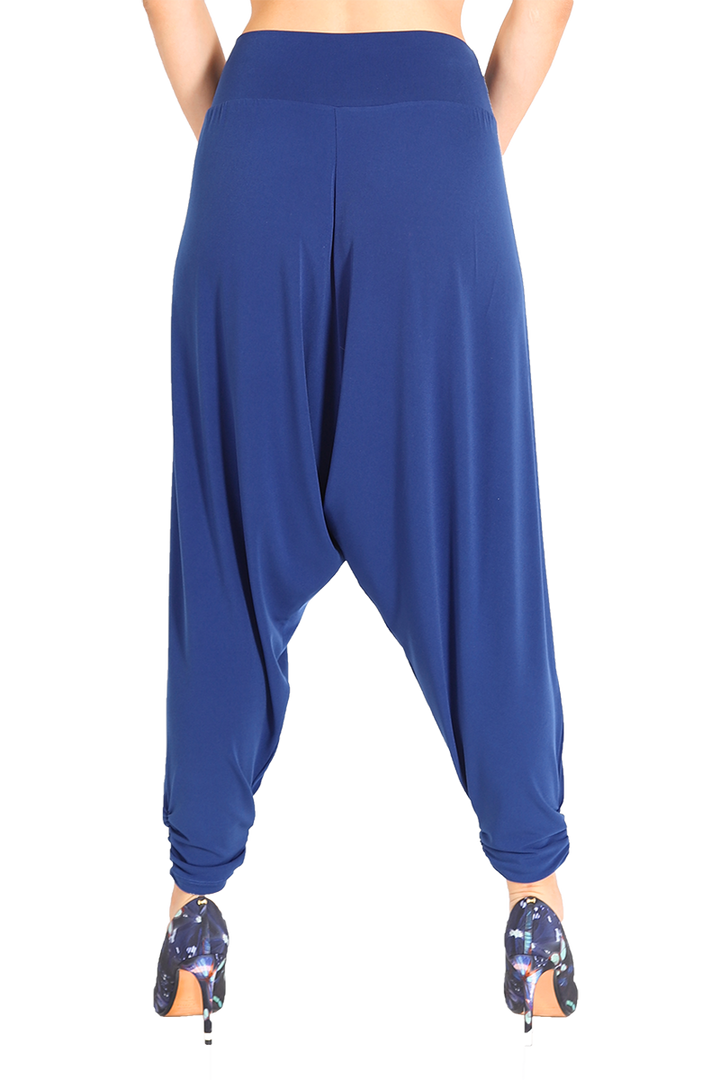 Modern harem style tango pants with wrap front - Electric blue