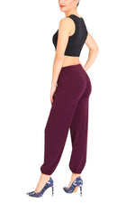 Load image into Gallery viewer, Eggplant Gathered Tango Pants Without Slits