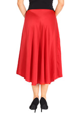Load image into Gallery viewer, Red Satin Long Tango Skirt