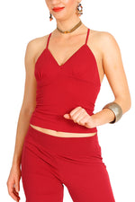 Load image into Gallery viewer, Red Tango Top with Strappy Open Back
