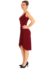 Load image into Gallery viewer, Burgundy Casual Wrap Dress
