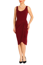 Load image into Gallery viewer, Burgundy Casual Wrap Dress