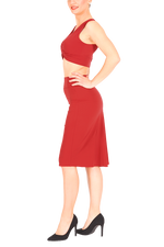 Load image into Gallery viewer, Red Tango Skirt with Small Tail