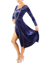 Load image into Gallery viewer, Blue Velvet Tango Dress