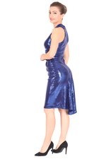 Load image into Gallery viewer, All Ruched Sequined Tango Dress - Electric blue
