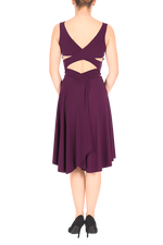 Load image into Gallery viewer, Eggplant tango dress with crisscross back and rich back draping
