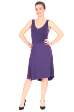 Load image into Gallery viewer, Purple tango dress with crisscross back and rich back draping