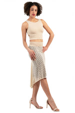 Load image into Gallery viewer, Beige Lace Fishtail Tango Skirt