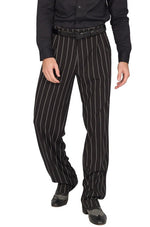 Load image into Gallery viewer, Black Bold Striped Men&#39;s Tango Pants With Two Pleats