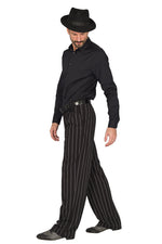 Load image into Gallery viewer, Black Bold Striped Men&#39;s Tango Pants With Two Pleats
