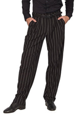 Load image into Gallery viewer, Black Bold Striped Tango Pants With Three Pleats 
