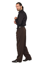 Load image into Gallery viewer, Black Bronze Effect Tango Pants With Two Pleats
