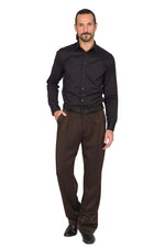 Load image into Gallery viewer, Black Bronze Effect Tango Pants With Two Pleats