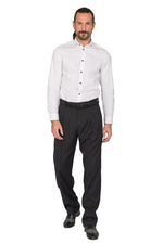 Load image into Gallery viewer, Black Fine Striped Tango Pants With Front And Back Pleat