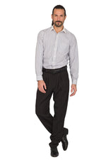 Load image into Gallery viewer, Black Striped Tango Pants With Three Inverted Pleats 
