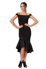 Load image into Gallery viewer, Black Tango Skirt With Black Taffeta Ruffles