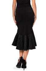 Load image into Gallery viewer, Black Tango Skirt With Black Taffeta Ruffles