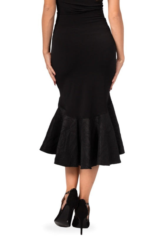 Black Tango Skirt With Black Taffeta Ruffles