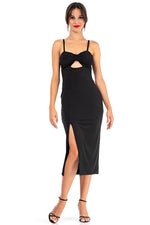Load image into Gallery viewer, Bow Bust Midi Dress With Slit