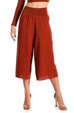 Load image into Gallery viewer, Brick Red Wrap Cropped Culottes
