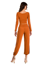 Load image into Gallery viewer, Bronze Orange Gathered Tango Pants