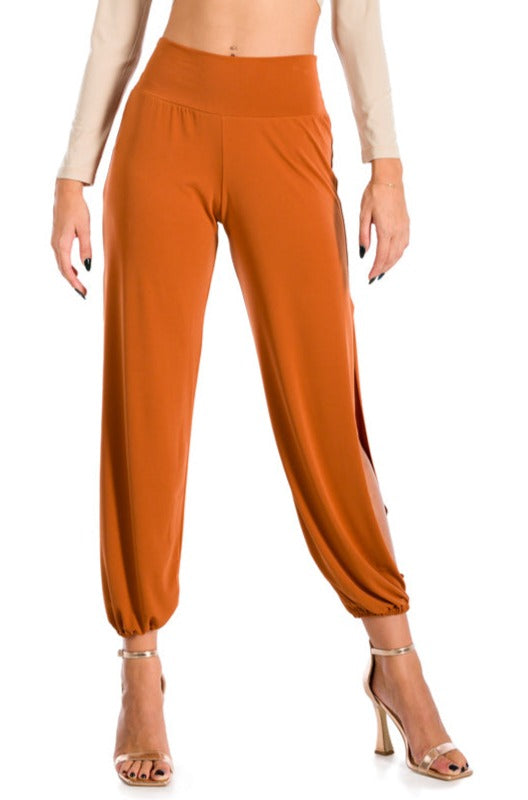 Bronze Orange Gathered Tango Pants