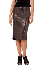 Load image into Gallery viewer, Bronze Sequin Fishtail Tango Skirt